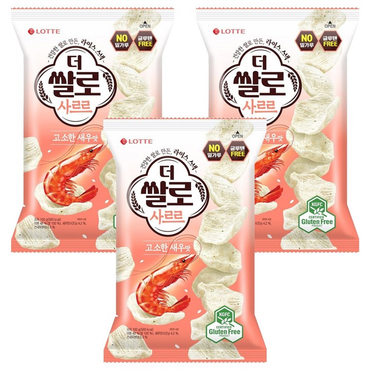 더쌀로 사르르 고소한새우맛, 100g, 3개