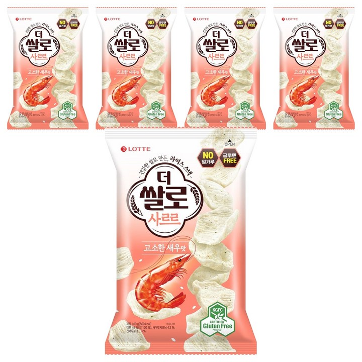 더쌀로 사르르 고소한새우맛, 100g, 5개