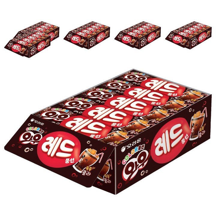 Wow 오리온 레드콜라 풍선껌 15p, 6개, 315g