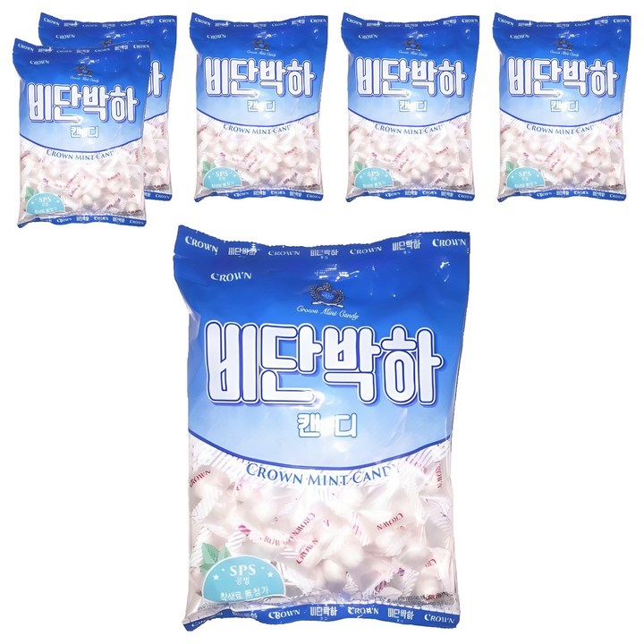 크라운 비단박하캔디, 400g, 6개