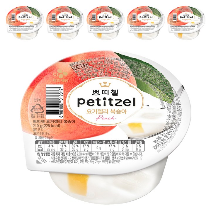 쁘띠첼 요거젤리 복숭아, 210g, 6개