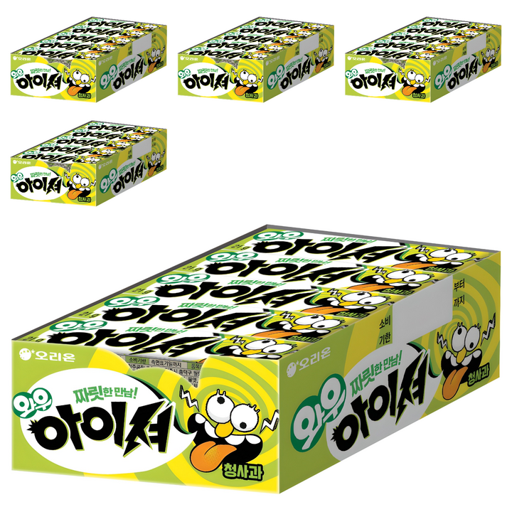 오리온 와우 아이셔 청사과맛 껌 15p, 21g, 5개