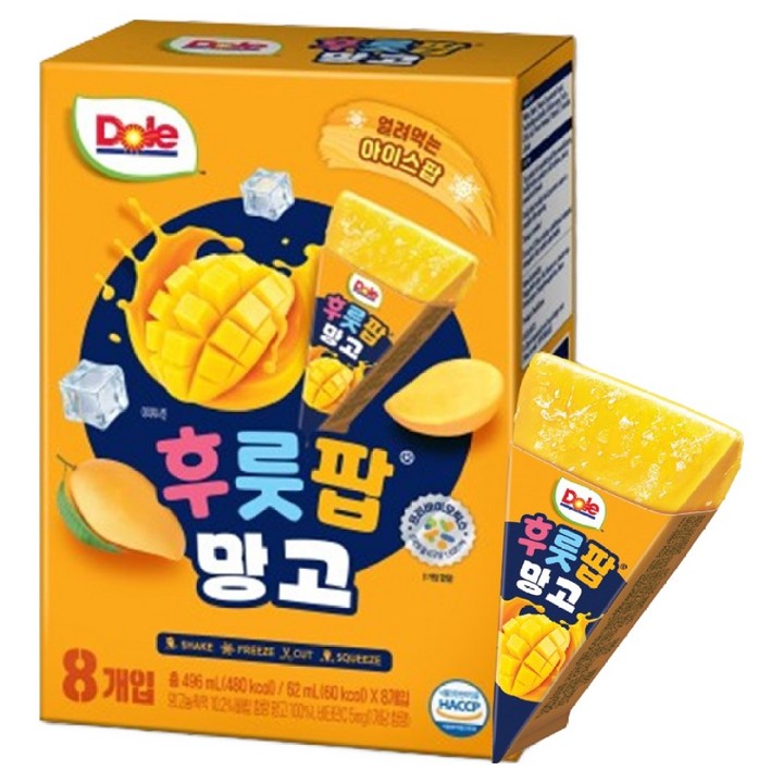돌 후룻팝 망고, 62ml, 8개