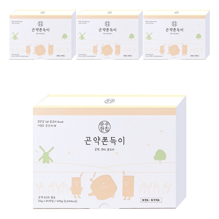 순수한집 곤약쫀드기 현미맛, 600g, 4개