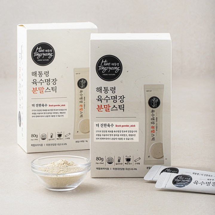 해통령 육수명장 분말 더 진한 육수, 80g, 2개