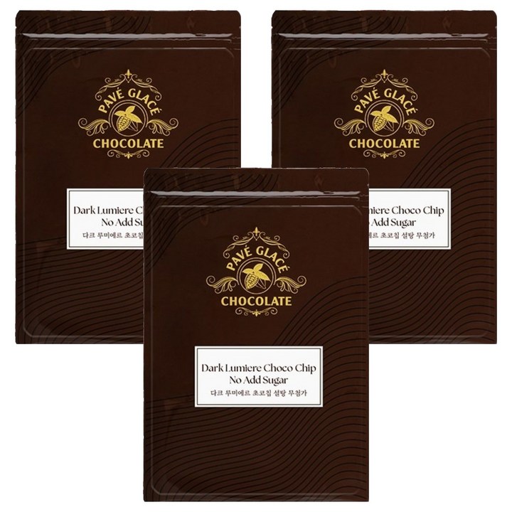 파베글라스 설탕무첨가 다크 루미에르 초코칩, 400g, 3개