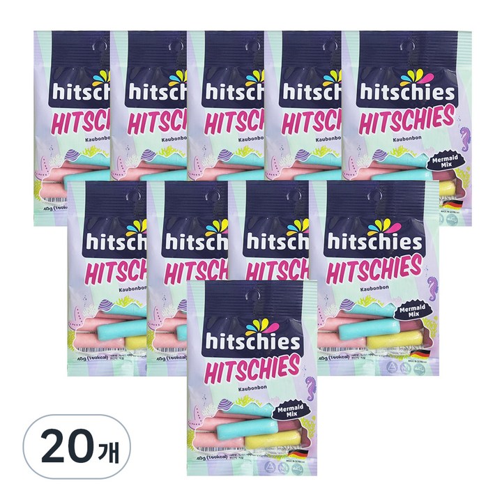 히츨러 히치스 머메이드 수수깡젤리, 40g, 20개
