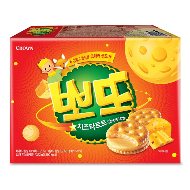 크라운 뽀또 치즈타르트, 322g, 1개