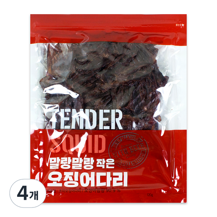 리프레쉬 왕철판 구운 꼬마 오징어 다리, 120g, 4개