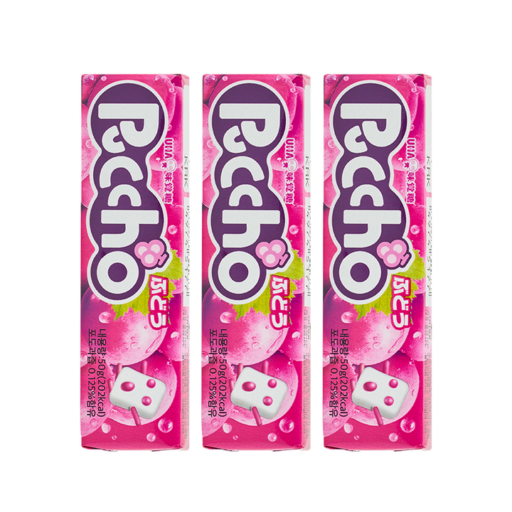 푸쵸 스틱 캔디 그레이프, 50g, 3개