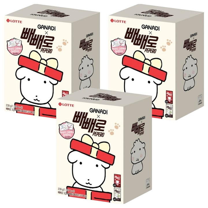 빼빼로 가나디 막대과자 5p 세트 239g, 3세트