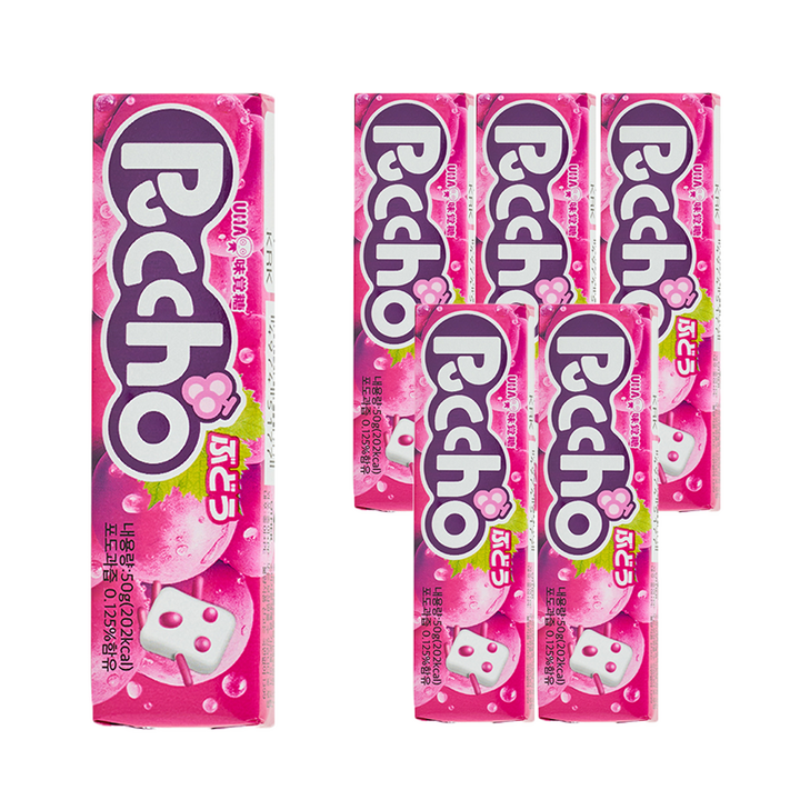 푸쵸 스틱 캔디 그레이프, 50g, 6개