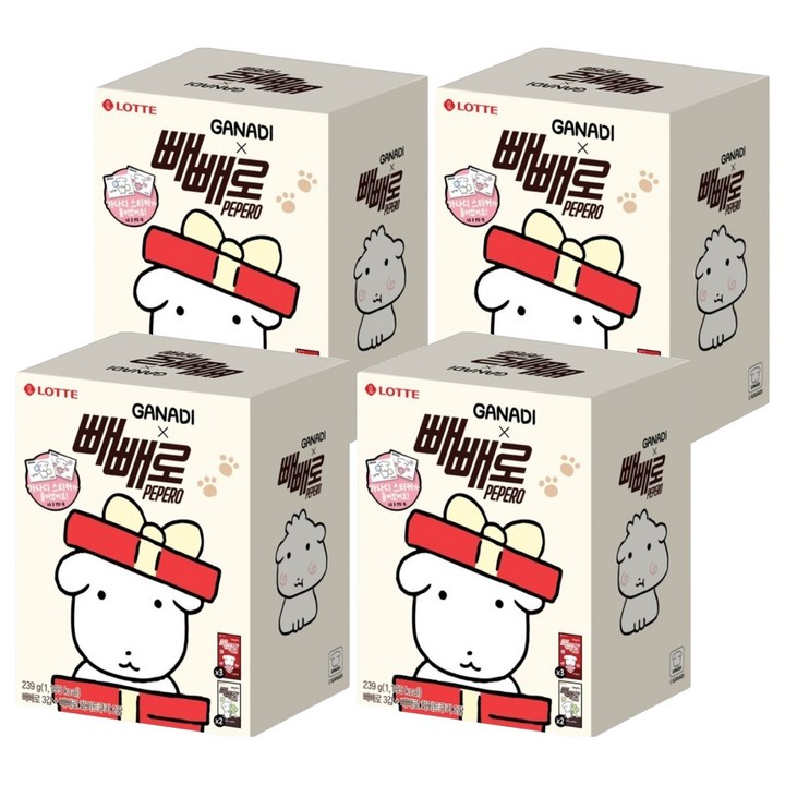 빼빼로 가나디 막대과자 5p 세트 239g, 4세트