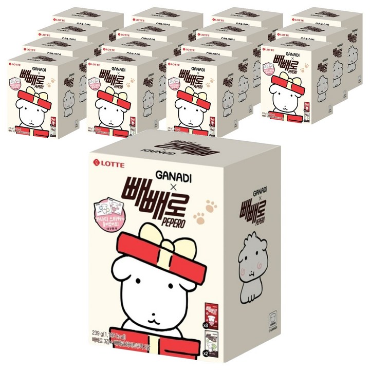 빼빼로 가나디 막대과자 5p 세트 239g, 16세트