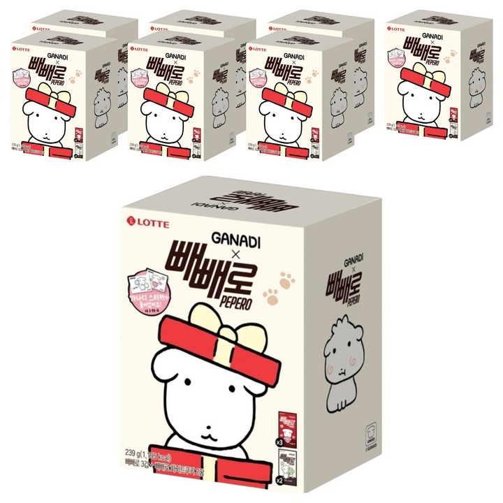 빼빼로 가나디 막대과자 5p 세트 239g, 8세트