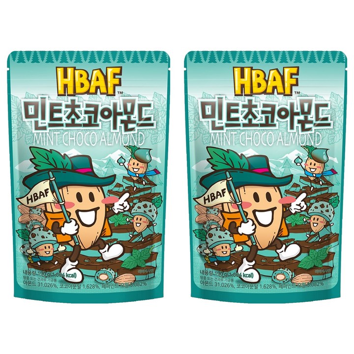 HBAF 민트초코 아몬드, 190g, 2개