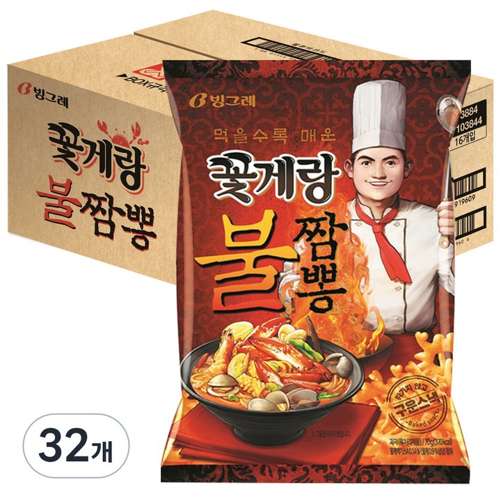 꽃게랑 불짬뽕 스낵, 70g, 32개