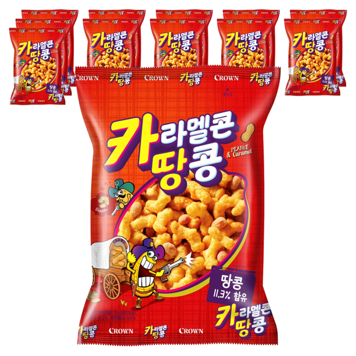 크라운 카라멜콘 땅콩, 125g, 12개