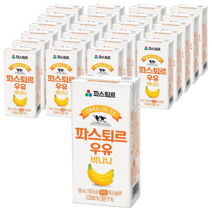 파스퇴르 바나나우유, 190ml, 24개