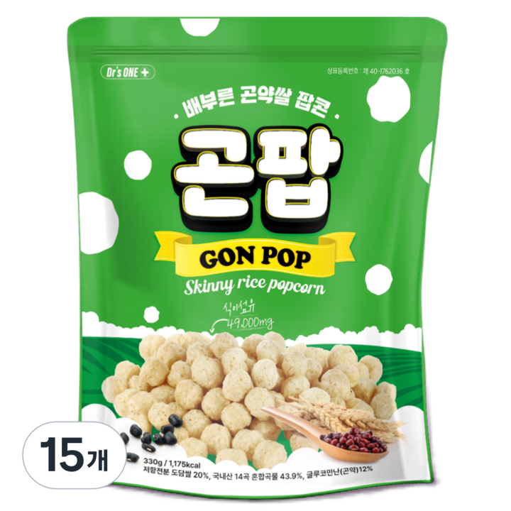 닥터스원 배부른 곤약쌀 팝콘 곤팝, 15개, 330g