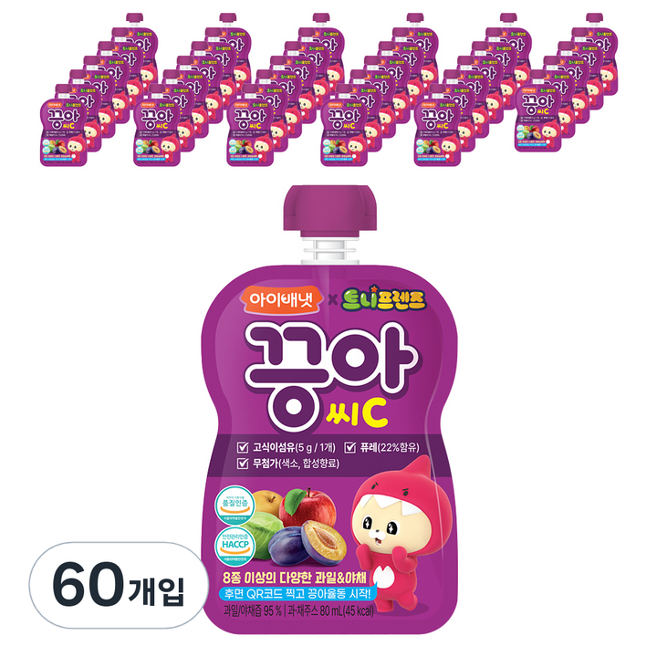 아이배냇 끙아 과일야채주스, 80ml, 60개, 푸룬