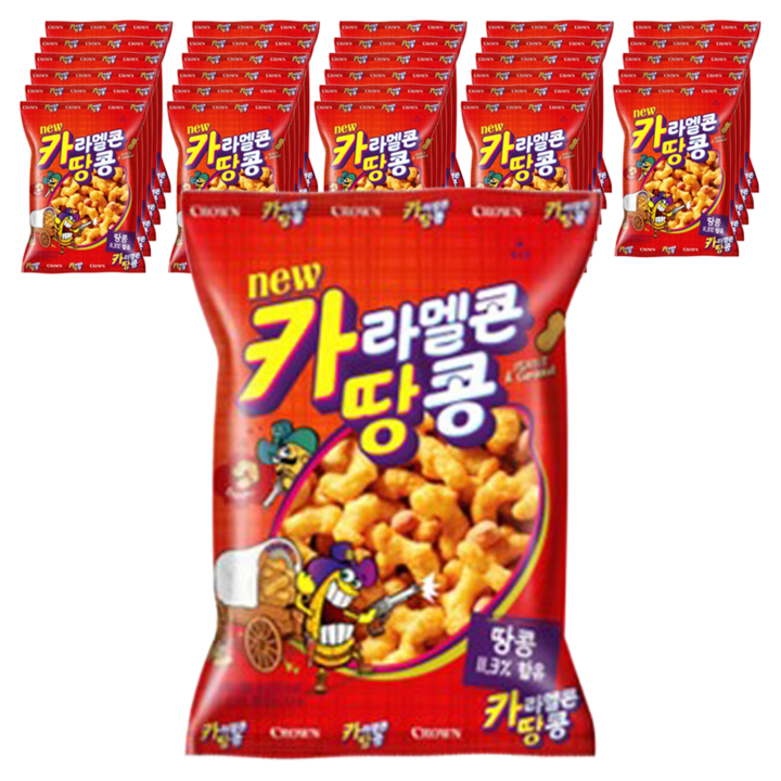 크라운 카라멜콘 땅콩 과자, 46g, 60개