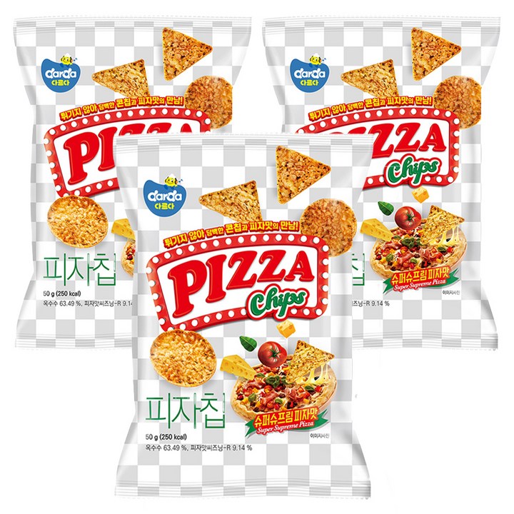 다르다 피자칩, 50g, 3개