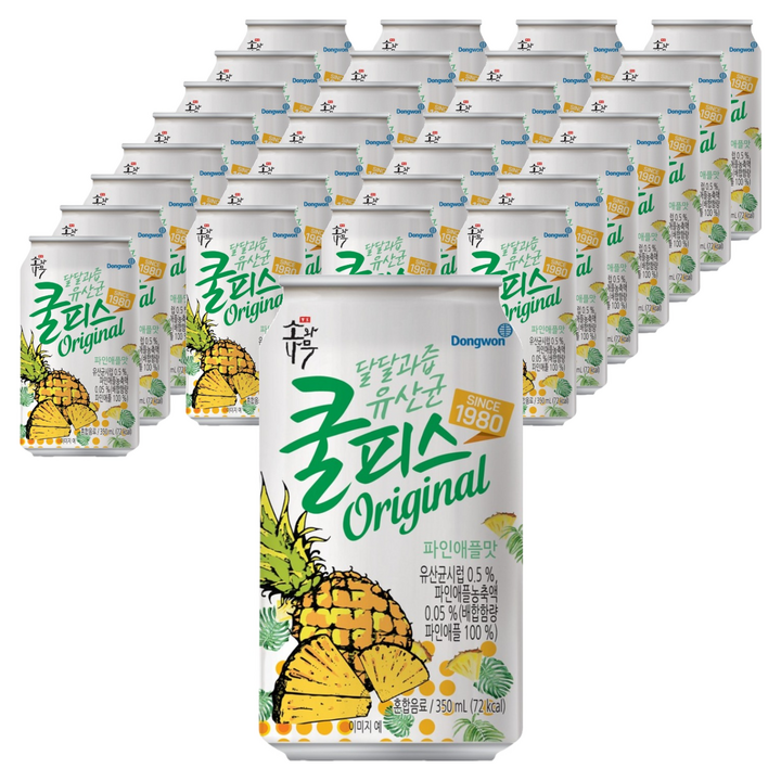 동원 쿨피스 파인애플, 350ml, 72개