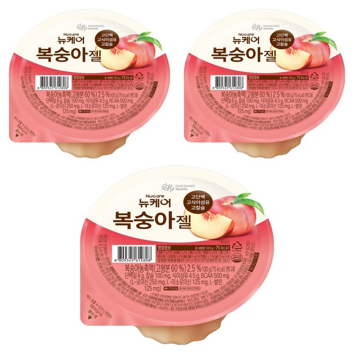 뉴케어 복숭아젤, 100g, 3개