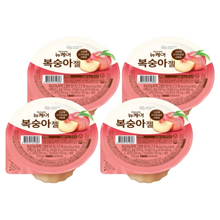 뉴케어 복숭아젤, 100g, 4개