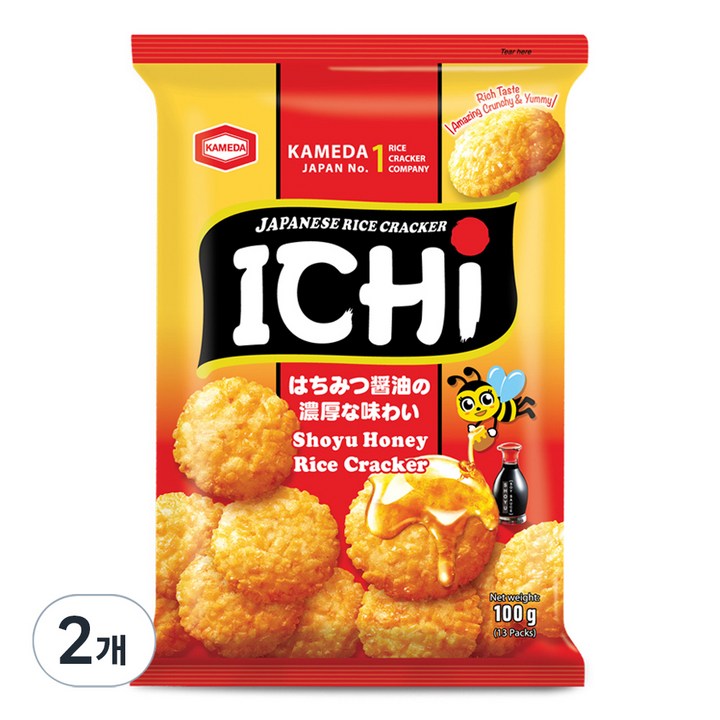 카메다 이치 쌀과자 소유허니, 100g, 2개
