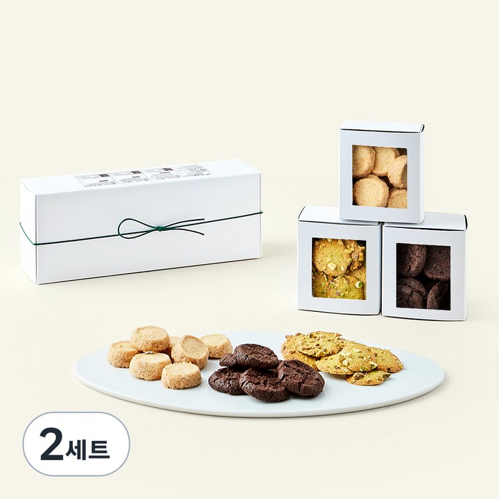 메종엠오 쿠키 사브레 바니유 110g + 사브레 쇼콜라 110g + 튜일 피스타슈 70g 선물세트, 290g, 1개입, 2세트