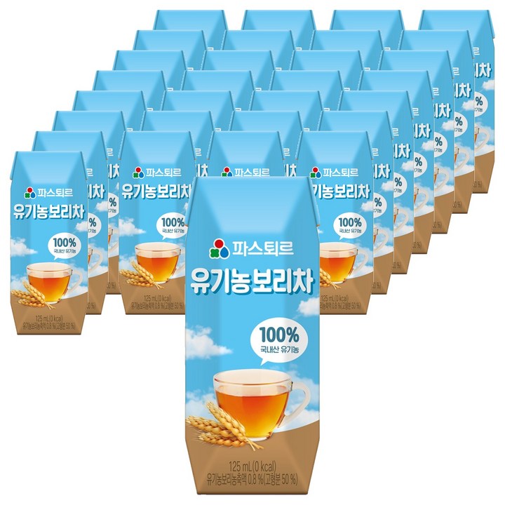 파스퇴르 유기농주스, 보리차맛, 48개, 125ml