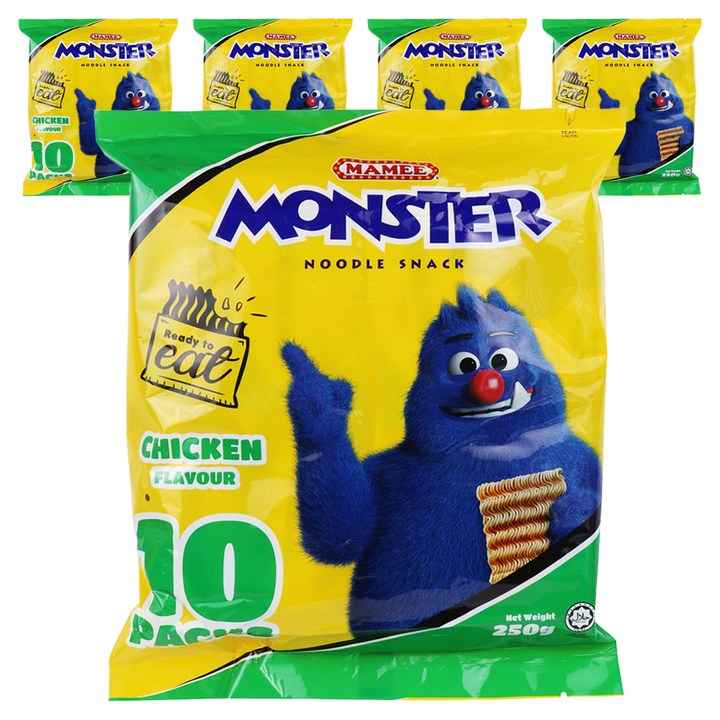 마미 몬스터 누들 스낵 치킨향, 5개, 250g