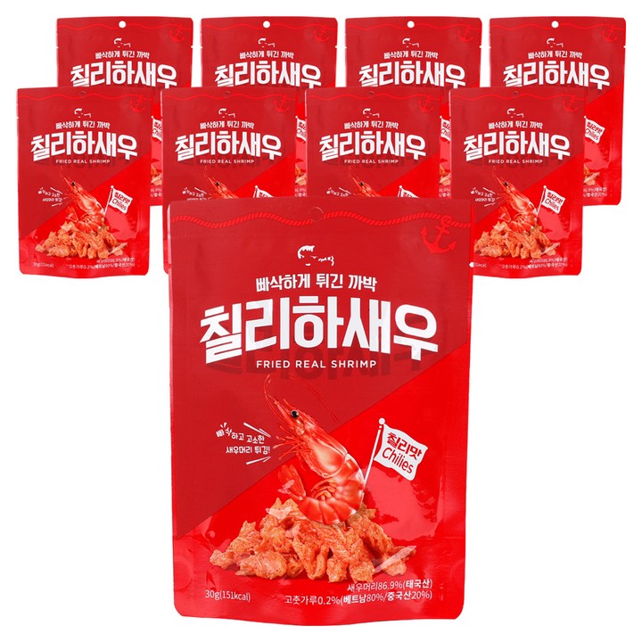 까박 새우머리튀김 칠리하새우, 30g, 9개