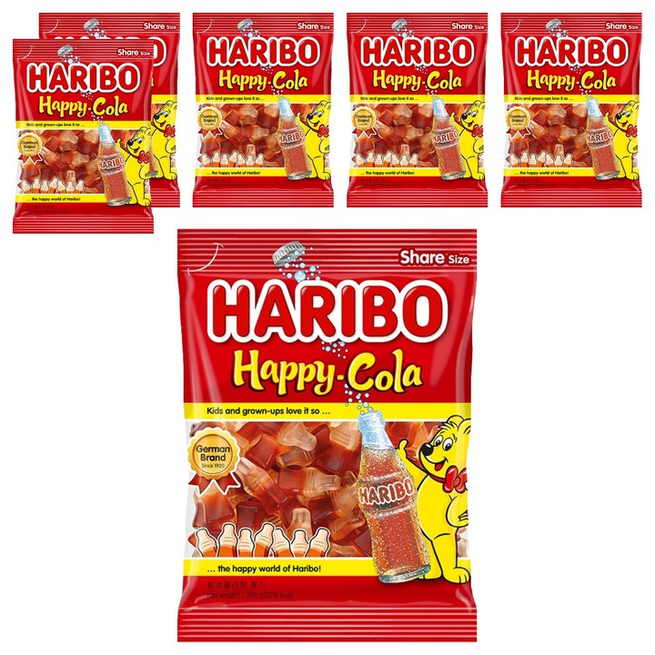 하리보 해피콜라 젤리, 200g, 6개