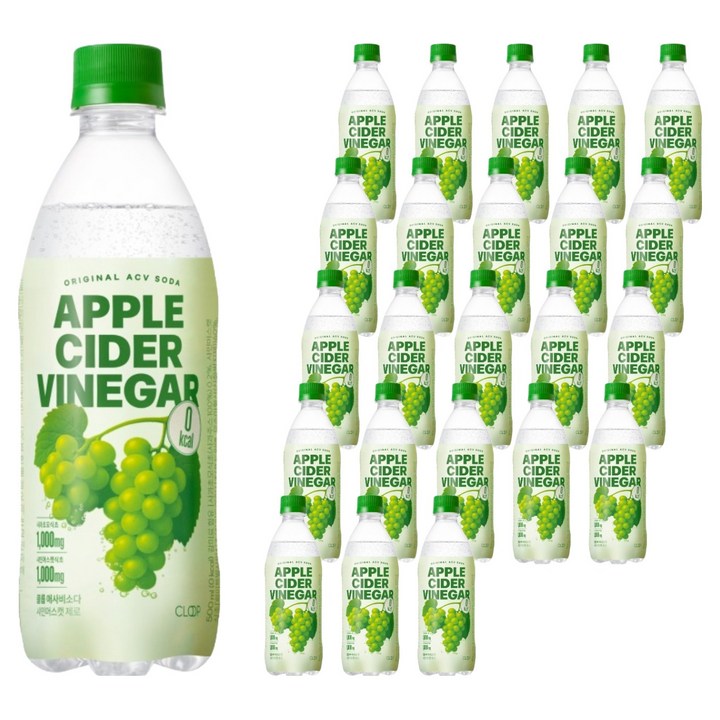 클룹 애사비소다 샤인머스캣 제로 탄산음료, 500ml, 24개