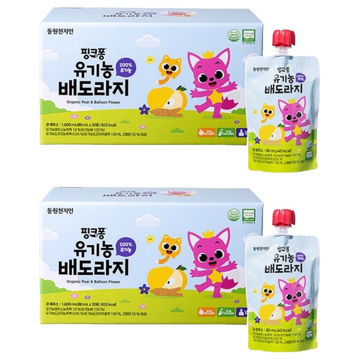 천지인 핑크퐁 유기농 배도라지, 80ml, 40개