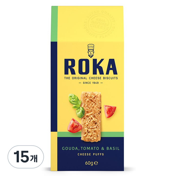 로카 고다 치즈 패스츄리 토마토 앤 바질, 60g, 15개