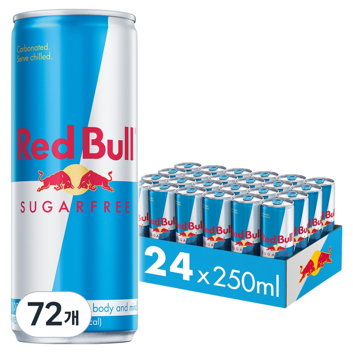 레드불 에너지드링크 슈가프리, 250ml, 72개