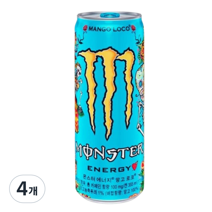 몬스터에너지 망고 로코, 355ml, 4개
