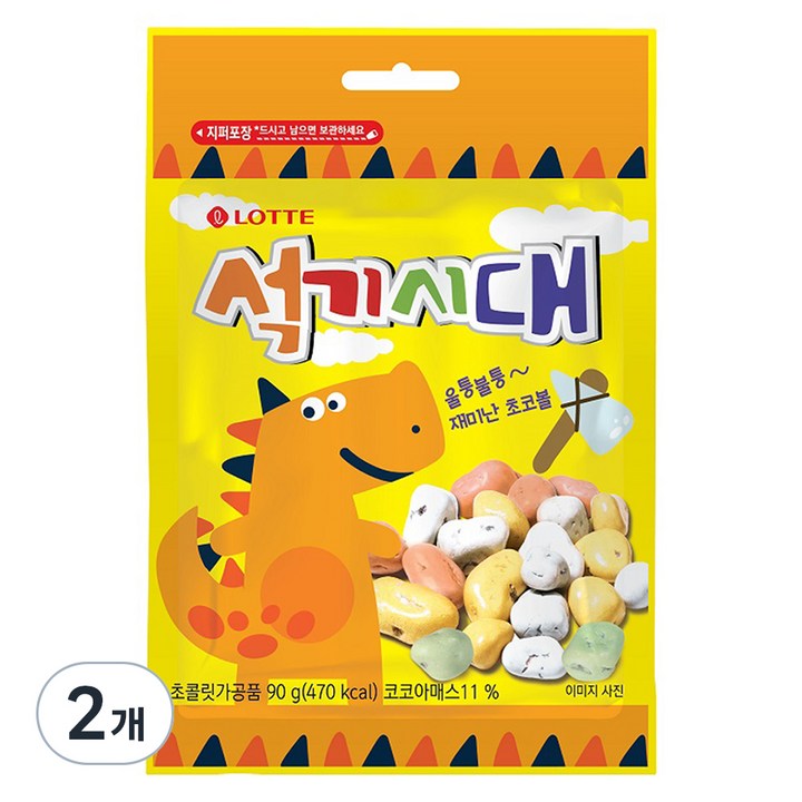 롯데제과 석기시대 초코볼, 90g, 2개