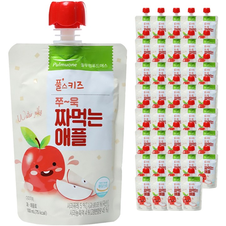 풀무원 바른선 짜먹는 젤리 애플, 100ml, 40개