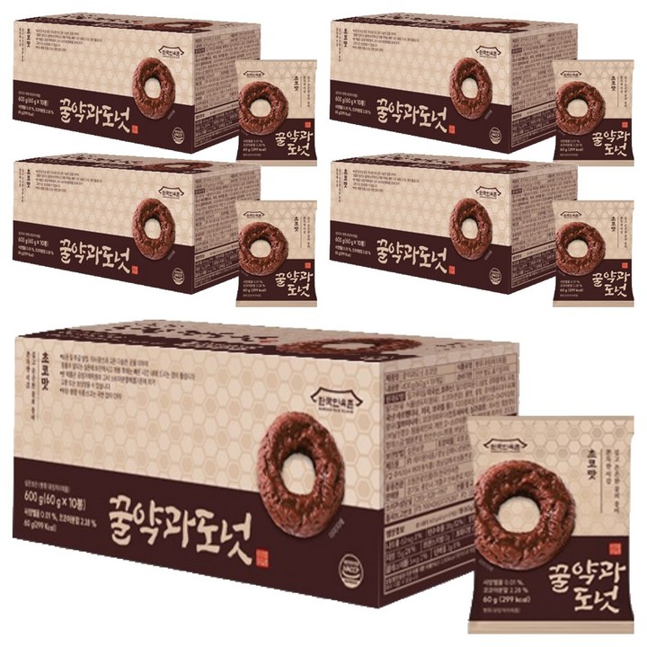 한국민속촌 꿀약과 도넛 초코맛 10p, 600g, 5개