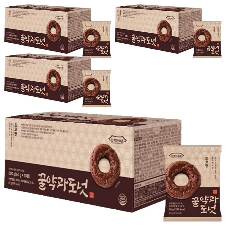 한국민속촌 꿀약과 도넛 초코맛 10p, 600g, 4개