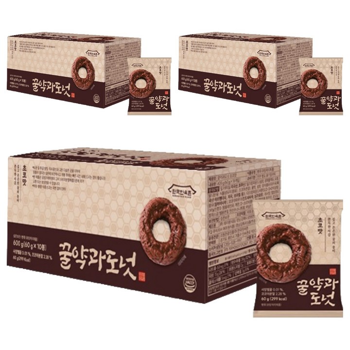 한국민속촌 꿀약과 도넛 초코맛 10p, 600g, 3개
