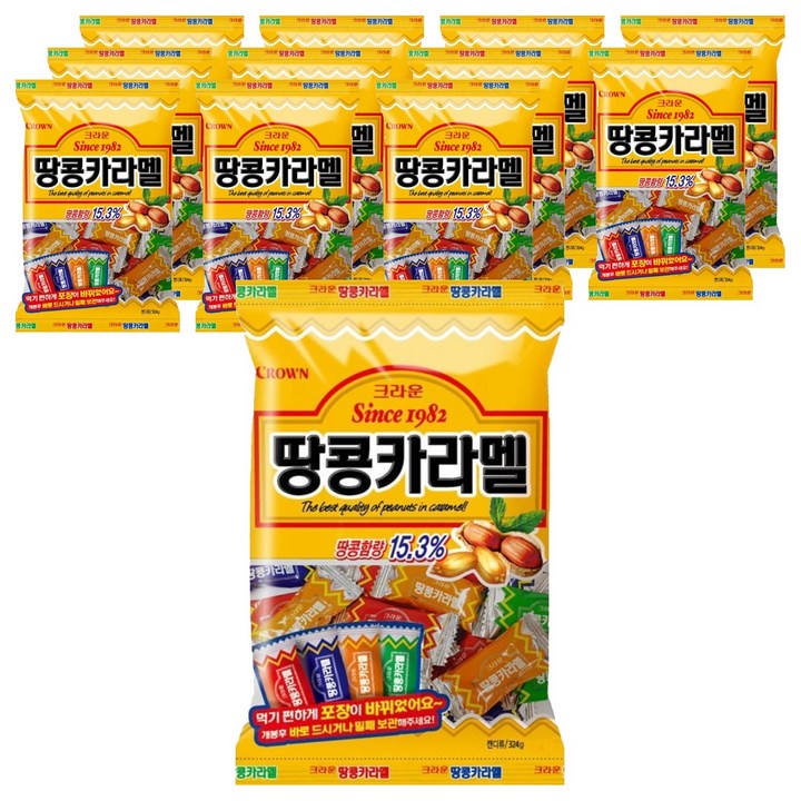 크라운 땅콩카라멜, 324g, 12개