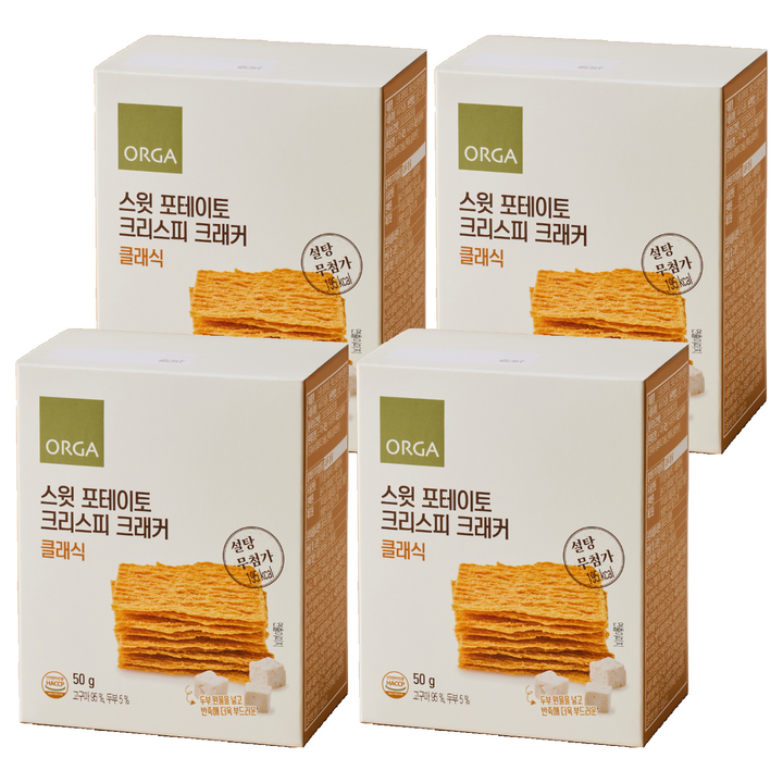 올가홀푸드 스윗 포테이토 크리스피 크래커 클래식, 50g, 4개