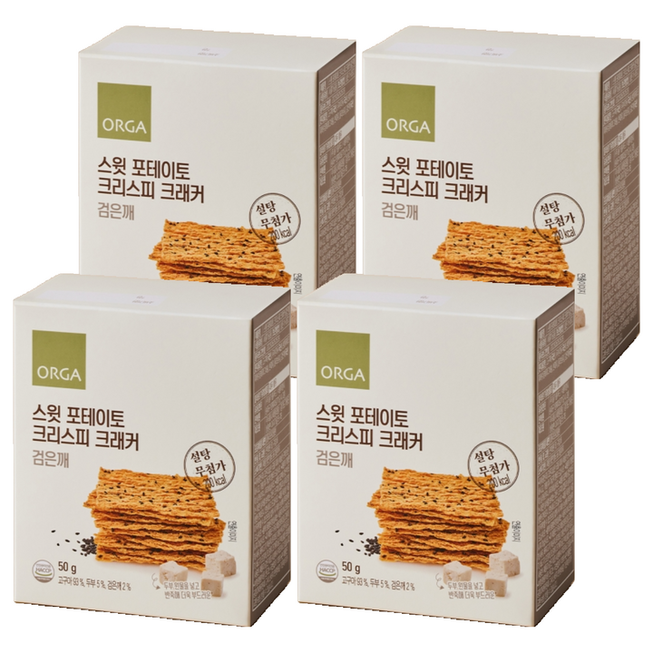올가홀푸드 스윗 포테이토 크리스피 크래커 검은깨, 50g, 4개