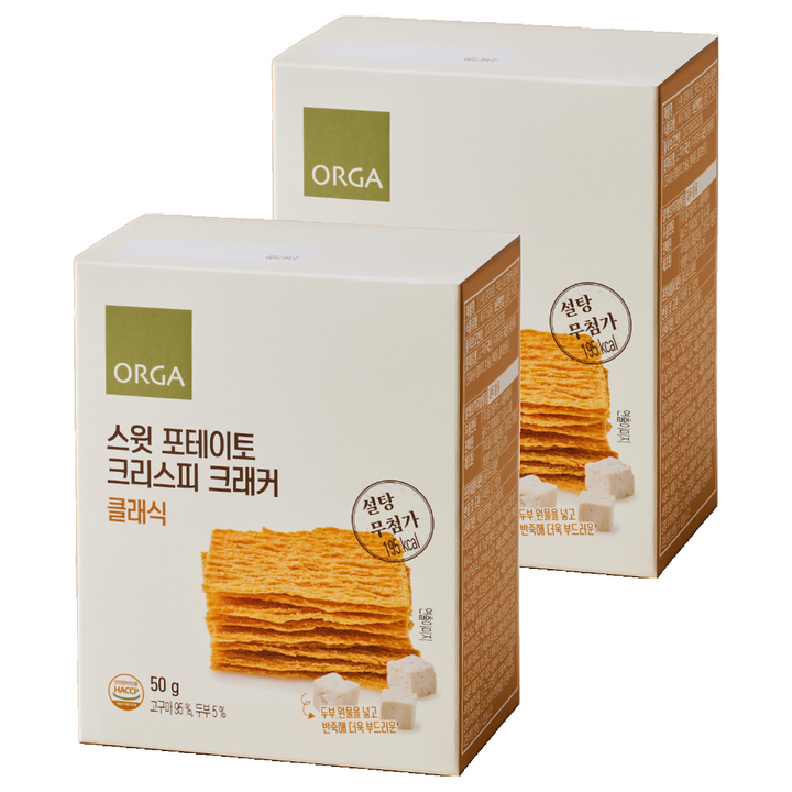 올가홀푸드 스윗 포테이토 크리스피 크래커 클래식, 50g, 2개